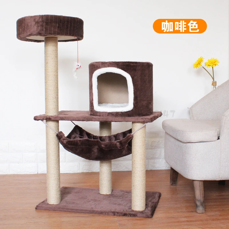 Рамка для кошки, лазания, полка для кошки, кошачий наполнитель, лето, четыре сезона, универсальная кошка, дерево, один домик для кошки, маленький с гнездом, поручень - Color: Blue