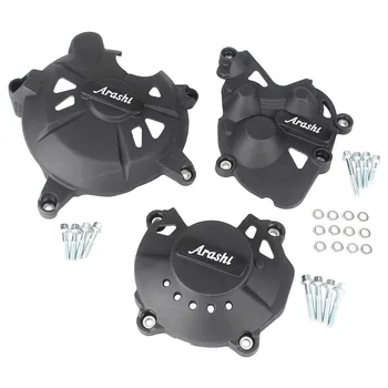 

For Kawasaki Ninja ZX6R ZX-6R 2009-2015 2016 Engine Stator Case Cover Protector Guard Carbon Fiber+ABS Plastic Protection 3pcs