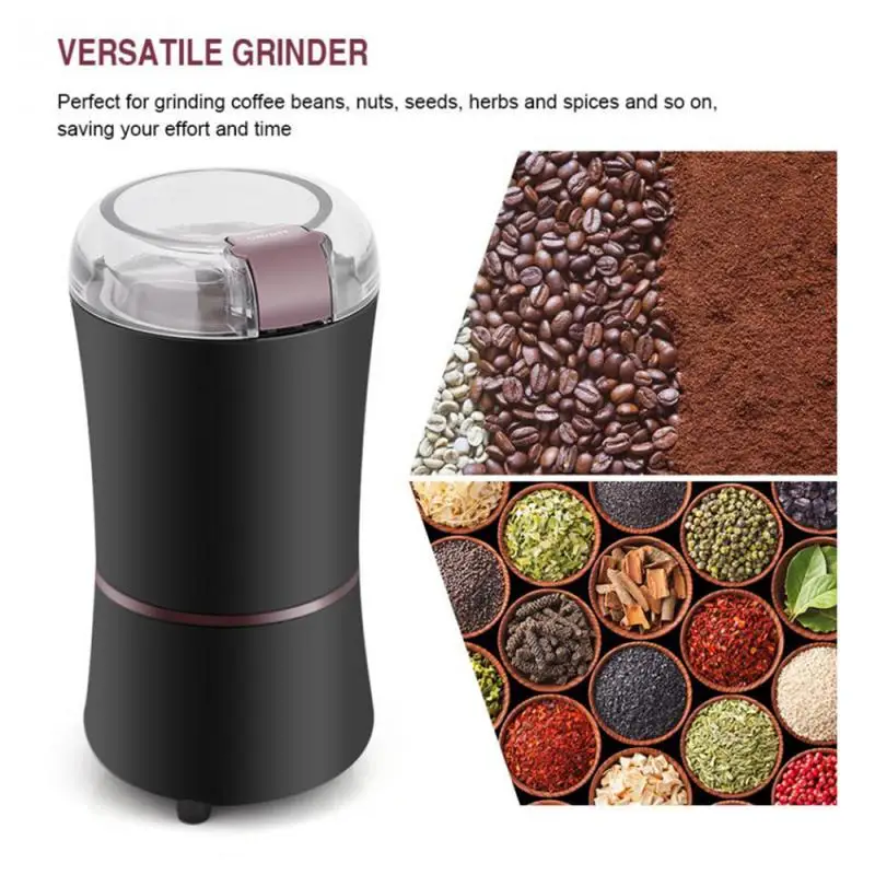 110V Electric Coffee Grinder Salt Pepper Grinder Beans Spices Nut Seed  Coffee Bean Grind Mill With Clean Brush Cocina - AliExpress