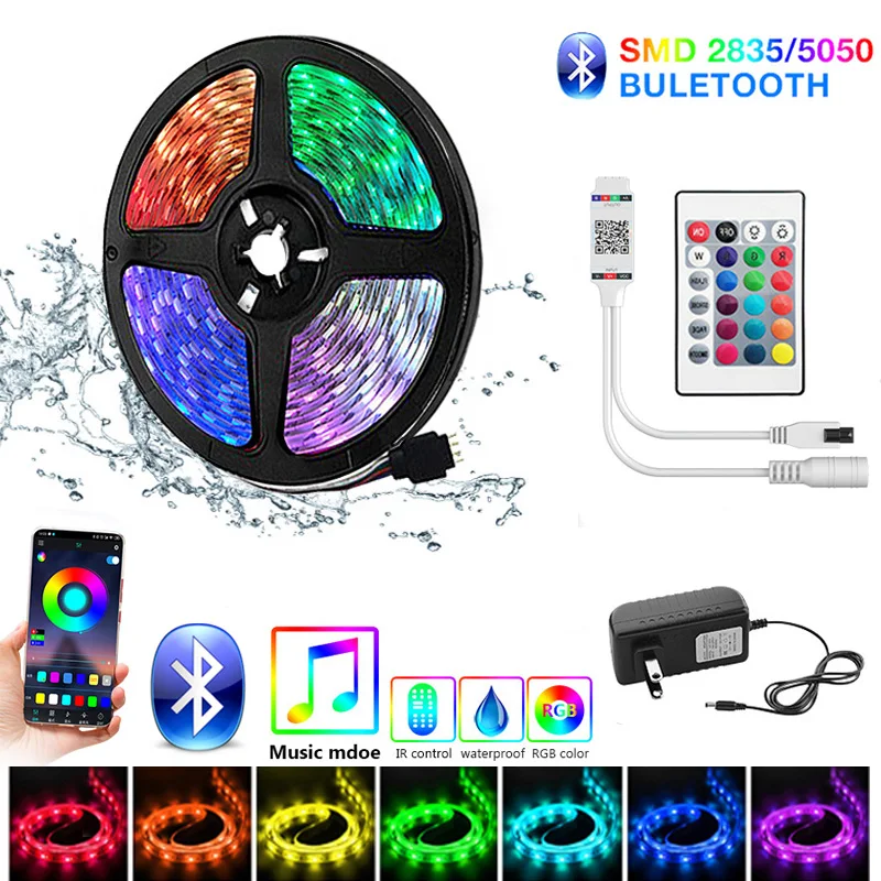 Luces светодиодный ные ленты освещения rgb 5050 2835 гибкая лампа 5 м 10 лента диодная DC12V