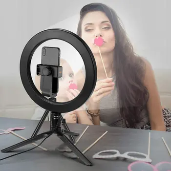 

8inch Selfie LED Ring Light For Youtube Tiktok Makeup Video Light Usb Plug With Tripod For Phone