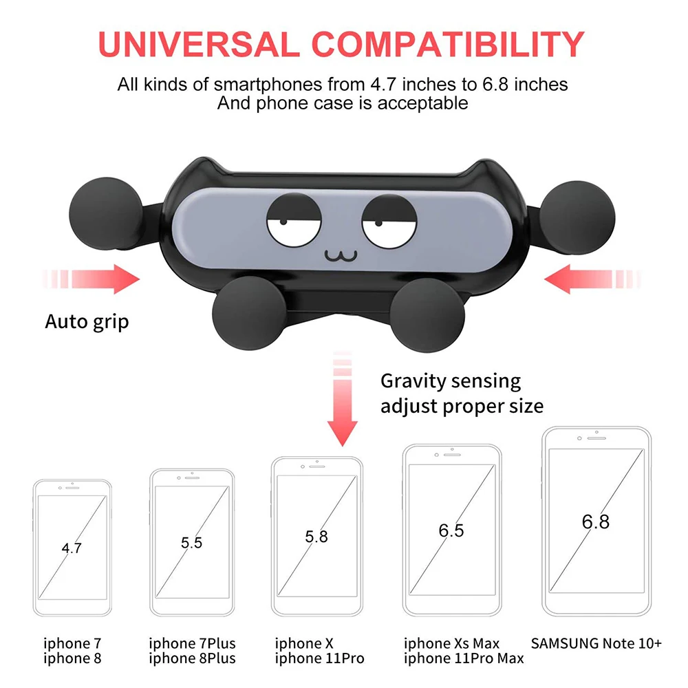 Гравитационный Автомобильный держатель для телефона, держатель для сотового телефона, автоматическая блокировка, крепление на вентиляционное отверстие, без магнитного держателя для телефона, автомобильный держатель для всех iphone