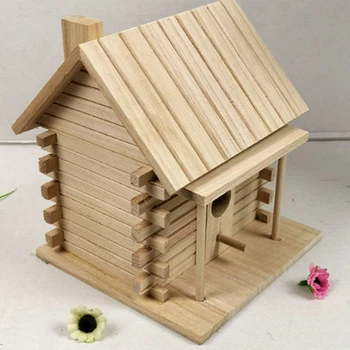 

Wooden Bird House Warm Bird Breeding Box Outdoor Nest Hut Pet Toy Wall-Mounted Outdoor Birdhouse Wooden Box Garden Decor