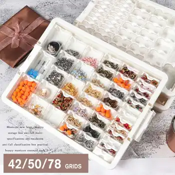 

42/50/78 Grids Jewelry Box Necklace Earring Organizer Diamond Container DIY Crystal Beads Storage Boxes Separate Jewelry Case