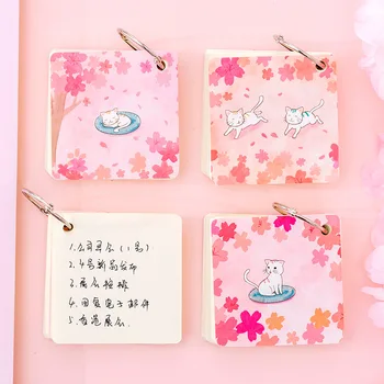 

"Pink Cats" Mini Diary Cute Notebook Small Hand Memo Pocket Study Journal Coil Spiral Stationery Gift