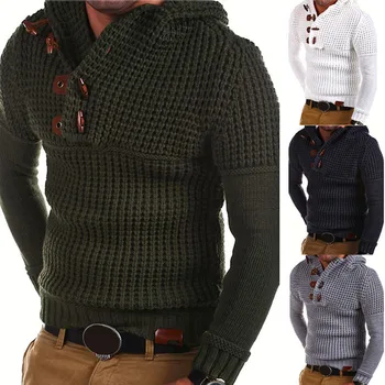 

Plus Size Winter Mens Knitted Casual Sweater Hooded Pullover Top Knitwear Blouse Keep Warming TT@88