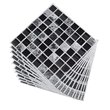 

Amazon New Creative Decorative Hot Black Mosaic Creative Tile Paste Kitchen Bathroom Floor Art Wall Stickers