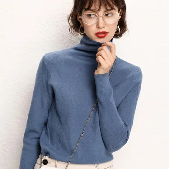 

pullover sweater turtleneck autumn winter knitted jumpers top long sleeves fashion soft pleasant to the body