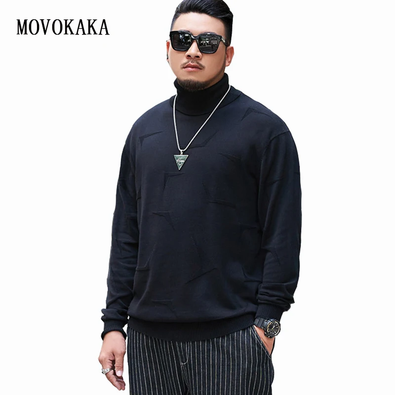 #Special Offers Fashion Brand Turtleneck Sweater Men Black Pullover Men Casual Pull Men Knitted Sweater Male Pullover Winter Sweater Man 2XL-7XL