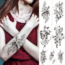 

Waterproof Temporary Tattoo Sticker Owl Flowers Bird Butterfly Flash Tattoos Moon sunflower Body Art Arm Fake Tatoo Women Men