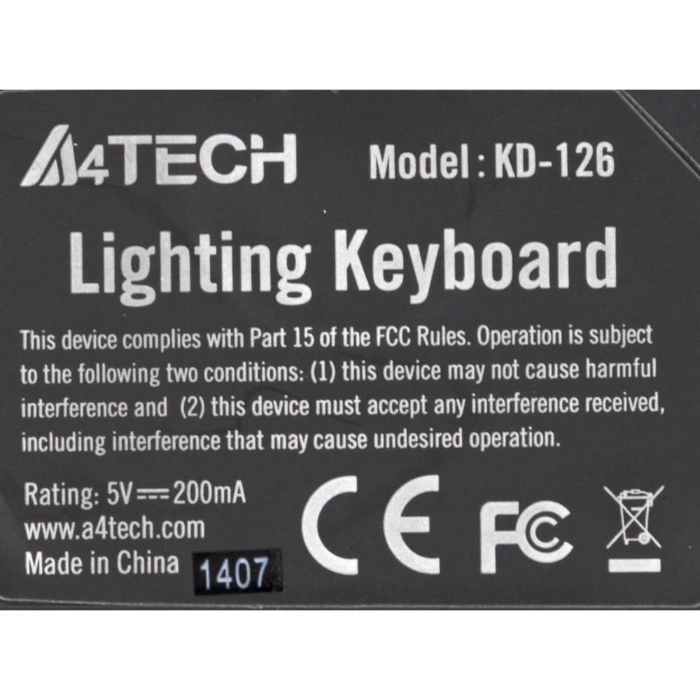 Клавиатура A4 KD-126-2 черный USB slim Multimedia LED