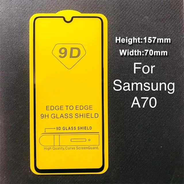 25 шт. 9D полное покрытие изогнутое закаленное Высокопрочное Стекло на samsung Galaxy A50 A20 A10 M10 M20 M30 A70 A40 A30 A20E - Цвет: A70