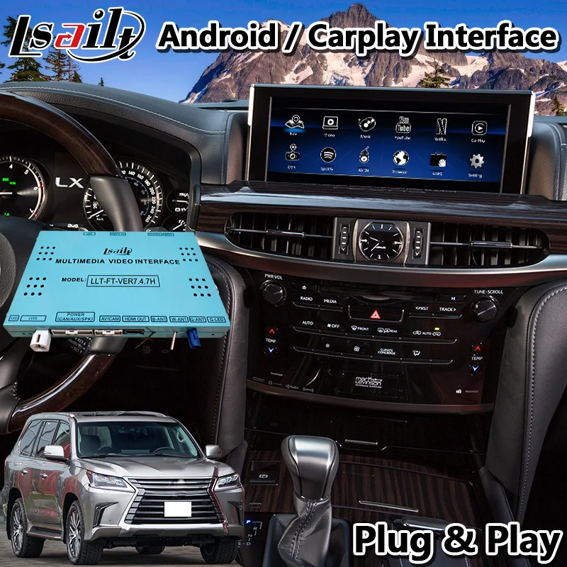 Lsailt Android Carplay навигационный интерфейс для Lexus LX570 управление мышью 2016 2020 модель