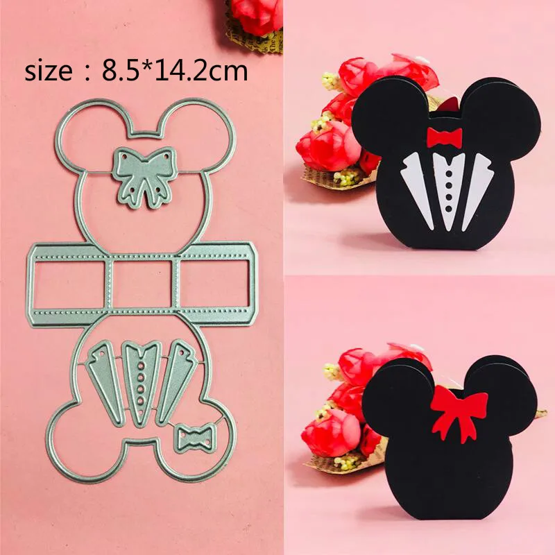 New Gift card box packaging bag die cutting dies scrapbooking embossing folder suit for sizzix fustella big shot cutting machine - Цвет: Темно-серый