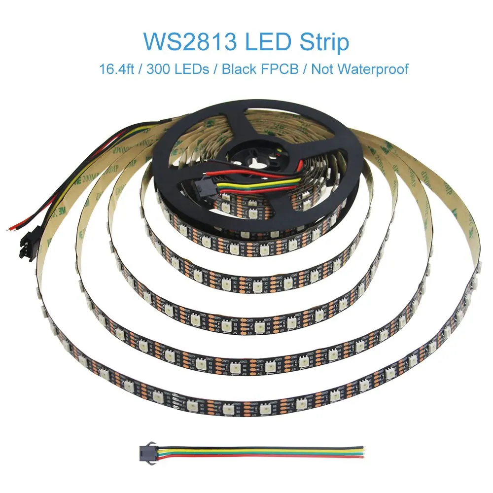 WS2813 модернизированное WS2812B индивидуально программируемое перенастраиваемое светодиодное освещение RGB Светодиодные полосы пикселей света 16.4ft 5 м 300 светодиодный s сигнал jk812