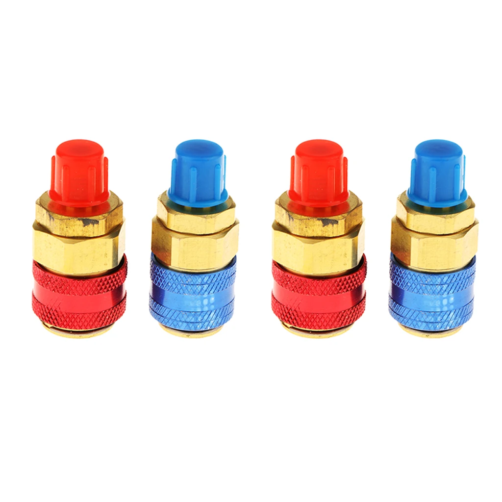 2 Pairs Automotive Air Conditioning R134a High & Low Quick Connector Coupler