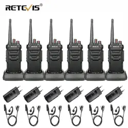 6 шт. RETEVIS RT48/RT648 IP67 водонепроницаемая профессиональная рация PMR радио PMR/FRS VOX 2 Way Радио Comunicador с наушником