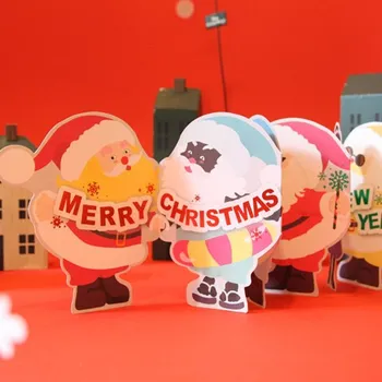 

1 Set Lovely Soldiers Penguin Santa Claus Snowman Merry Christmas Cards Bronzing Greeting Card Postcard Envelope Gift Card
