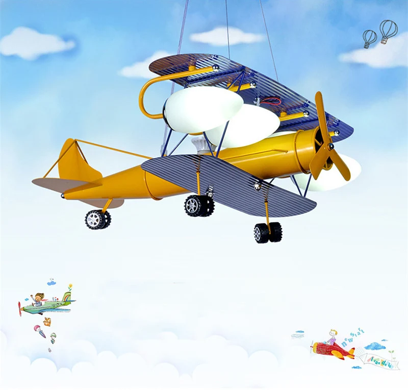 Kids Room Lamp For Children Chandelier E27 Airplane Hanging Lamp Light Kids Room Led Light Children Bedroom Lighting