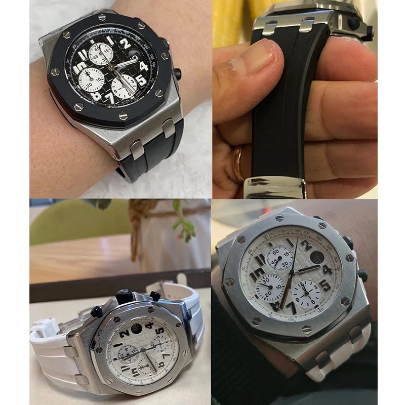 Cinturino da 27mm per Audemars Piguet AP accessori per orologi in rovere  reale OFFSHORE cinturino per orologio in Silicone impermeabile in gomma|Watchbands|  - AliExpress