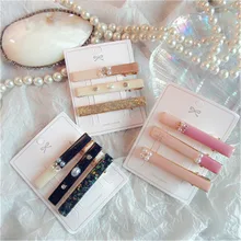 Candy Color Fantasy Japanese Korean Fairy Drop Glaze Hair Clip Beautiful Pearl Rhinestone Bangs Clips Hair Accessories Female
