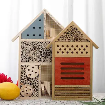 

HOT SALES!!! Wooden Bee Hive Outdoor Garden Shelter Insect House Mating Box Beekeeping Tool Garden decoration Creative bee nest