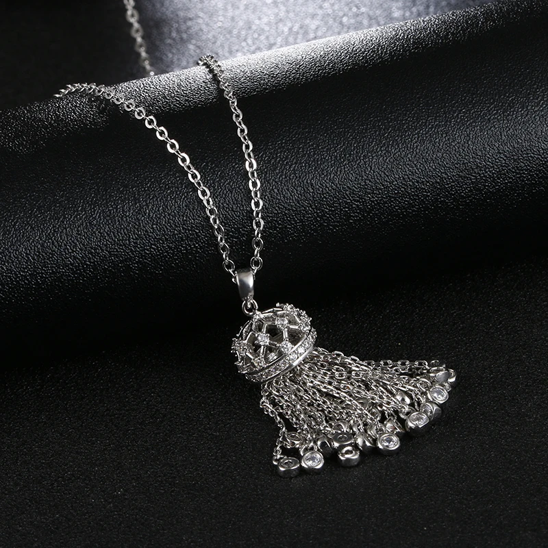 Новинка 2017 ожерелье с кисточкой в форме короны кубический циркон AAA женская