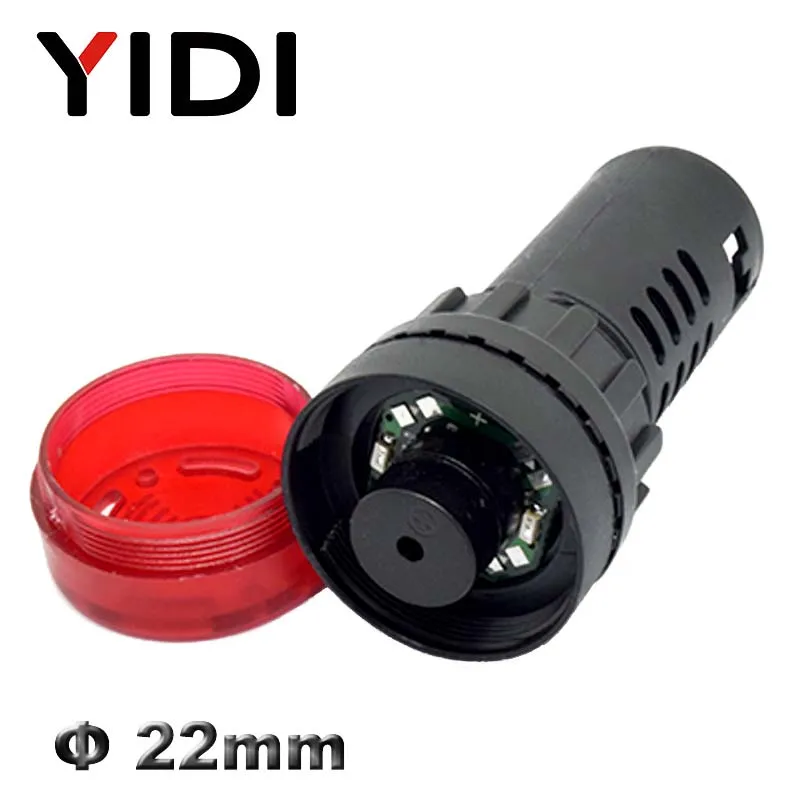 Panel Mount 22mm led Indicator buzzer 12V 24V 110V 220V led buzzer Cute FadNV