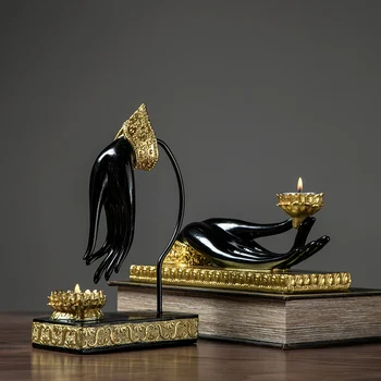 

Classical art hand gesture resin decorative candlestick