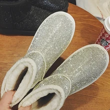 Женская обувь; зимние сапоги; Новинка года; модные хлопковые сапоги с круглым носком; бархатные полусапожки на толстой подошве