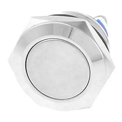 

Round Sliver Tone SPST Momentary Push Button Switch AC 250V 3A