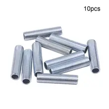 Otmro M10 с резьбой из цинкового сплава трубы ниппельная лампа ремонтная часть тон 20 мм/30 мм/40 мм/50 мм/60 мм/70 мм/80 мм/100 мм длиной 5 шт./10 шт