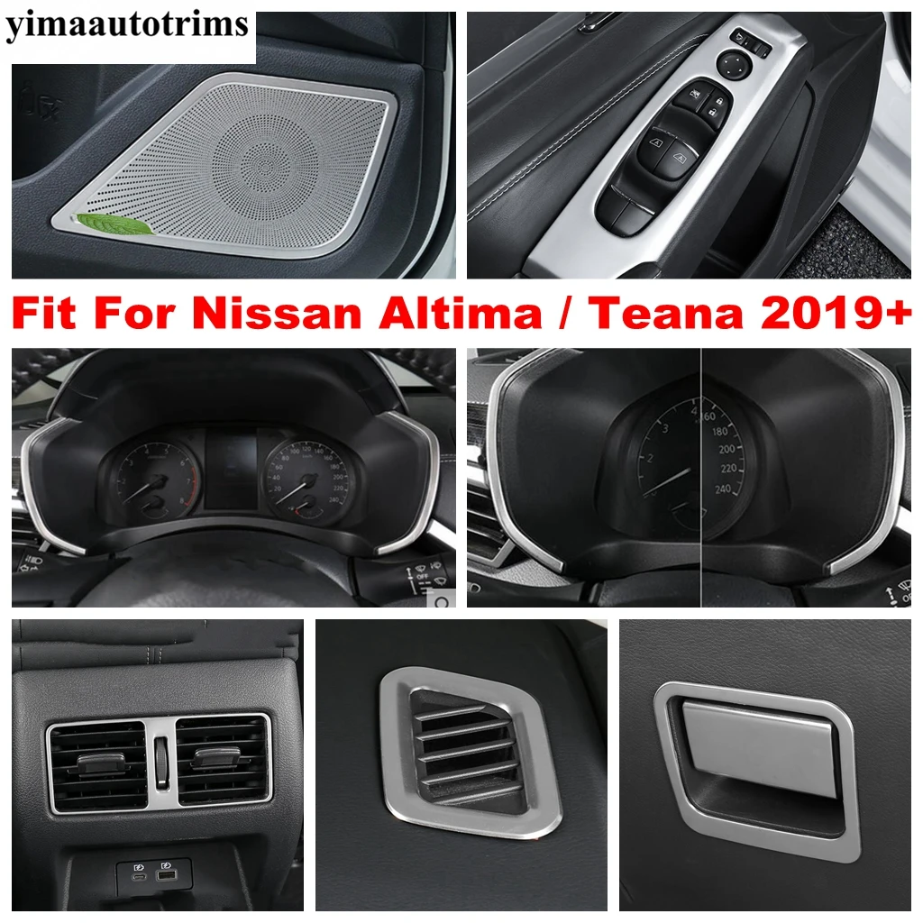

Rear Air AC Vent Outlet / Co-pilot Glove Box Sequin Cover Trim Stainless Steel Accessories For Nissan Altima / Teana 2019 - 2022