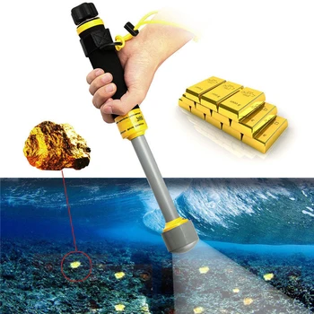 

Gold Treasure Metal Detecting Portable Underwater Pulse Induction Technology Handheld Waterproof Detector with Blue LED