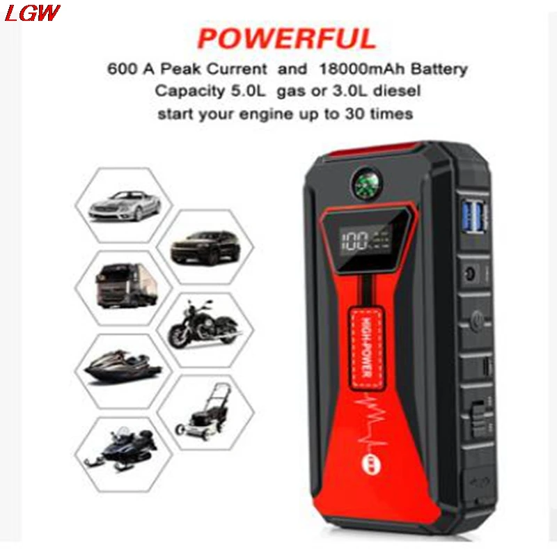 

EDIY car emergency starter, multifunctional, mobile power emergency booster for power failure jump starter gkfly