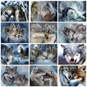

Evershine 5D Diamond Painting Wolf Mosaic Cross Stitch Full Square Diamond Embroidery Animals Rhinestones Picture Home Decor Art