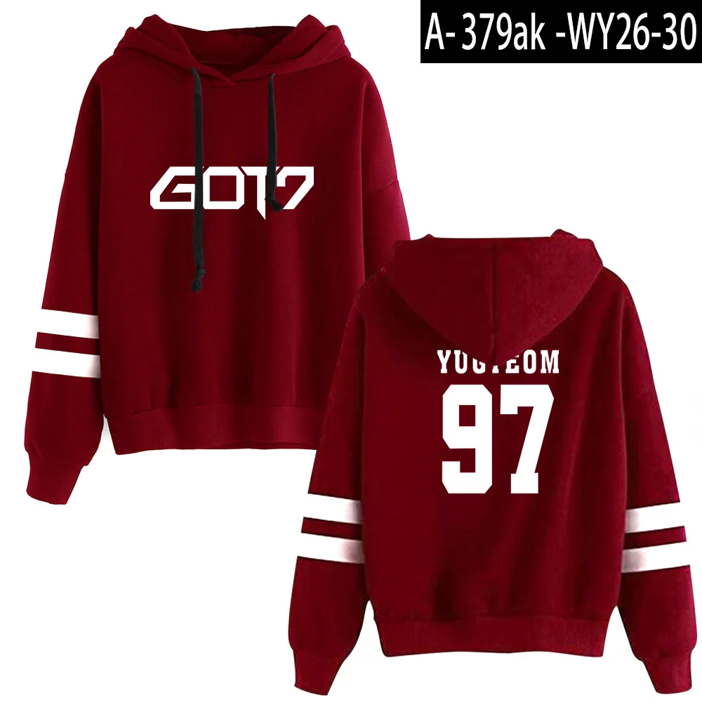 KPOP GOT7 толстовки с капюшоном GOT7 Kpop горячая Распродажа худи для фанатов I GOT7 Женский пуловер с длинным рукавом толстовки Повседневная одежда - Цвет: Red