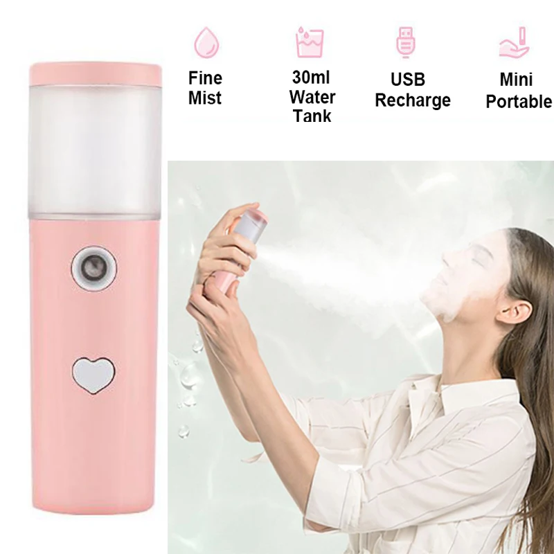 Новинка 2020New USB зарядка Mini портативный аппарат для паровой бани Лица Nano Mist распылитель лица тела увлажняющий