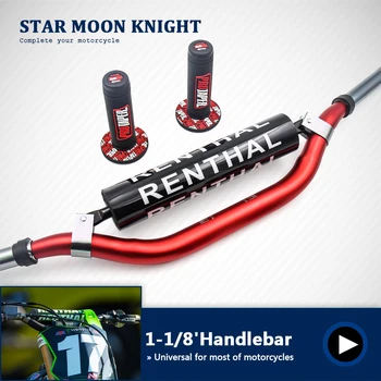

Handlebar+Grips+ Clamps+ Pads Taper Handle Grips CNC Handlebar Clamp Fat Bar 1-1/8" Pit Bike Motocross Renthal Handlebar 28MM