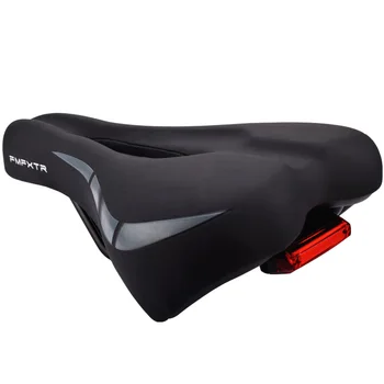 

FMFXTR Bicycle Saddle Seat with Tail Light Comfort Breathable Wide Hollow Bike Saddles Cushion for MTB Road Bike Cycling Part