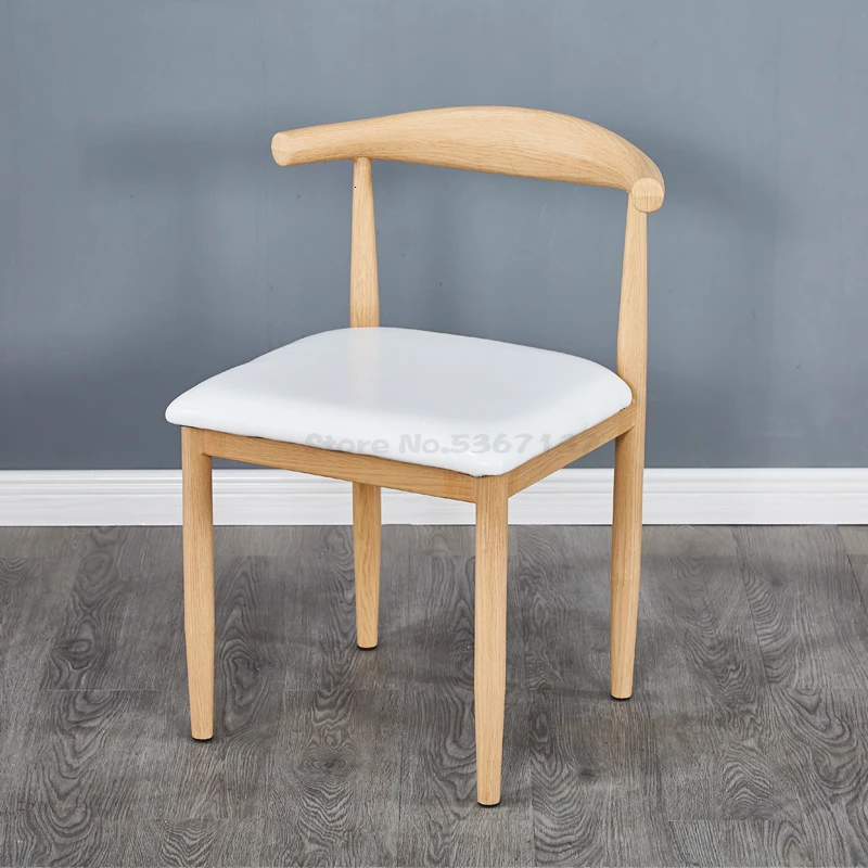 Имитация твердой древесины Железный клаксон стул на спине обеденный стул простой молочный чай сладкий Магазин Кофе Ресторан столы и стулья - Цвет: Buff