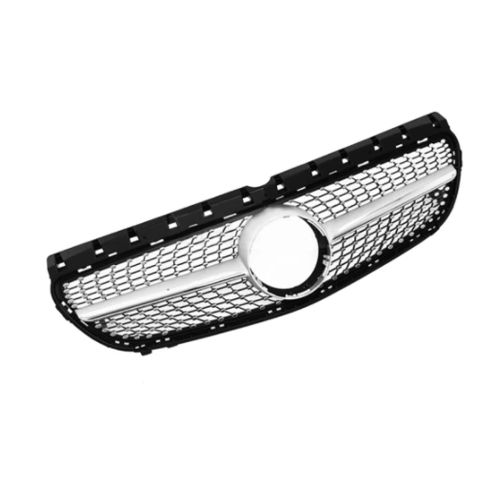 Diamond Grille For B Class W246 Front Bumper Racing Grill- B180 B200 B250 B220 - Цвет: silver