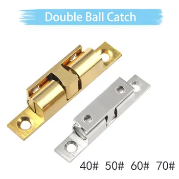 オンライン 銅ダブルボールキャッチラッチクリップロック家具食器棚キャビネットドアロック調整可能なクローゼットテンションラッチ40/50/60/70ミリメートル