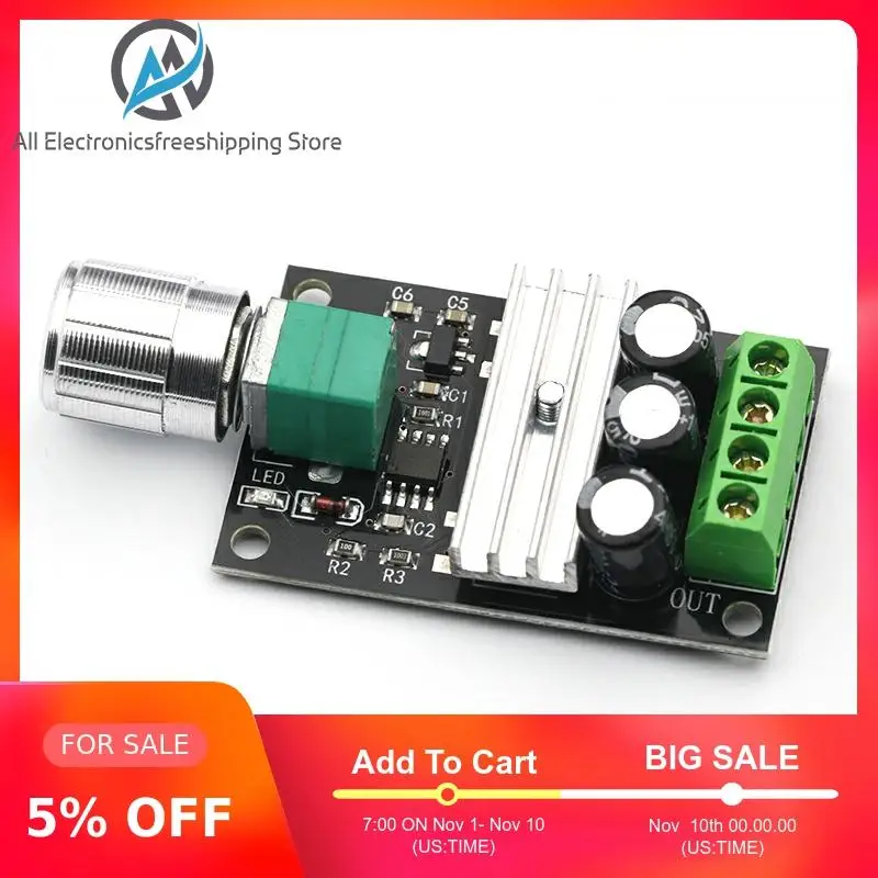 

DC 6V 12V 24V 28VDC 3A 80W PWM Motor Speed Controller Regulator Adjustable 3A Motor Speed Controller Regulator