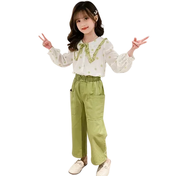 

Kids Clothes Girls Dot Blouse + Pants Girl Clothes Casual Style Girl Clothing Set Teenage Children's Clothes