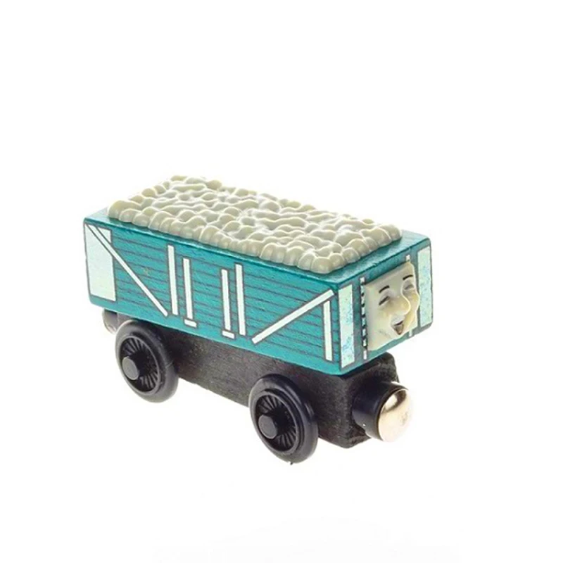 Деревянный поезд игрушки карета поезда модель магнитная железная дорога железнодорожные пути игрушки аксессуары деревянный локомотив автомобили для детей подарок - Цвет: 1548-11