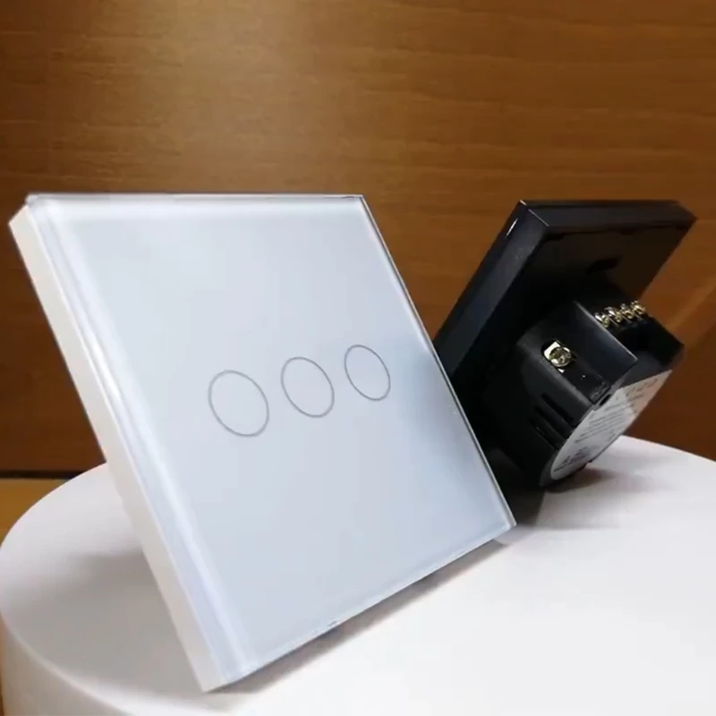 

1/2/3 Gang WiFi Smart Wall Switch RF433 Remote Control Tempered Glass Panel Light Switch Smart Speaker Voice Control