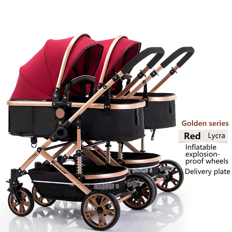 Легкая коляска babyfond для близнецов с высоким ландшафтом может сидеть