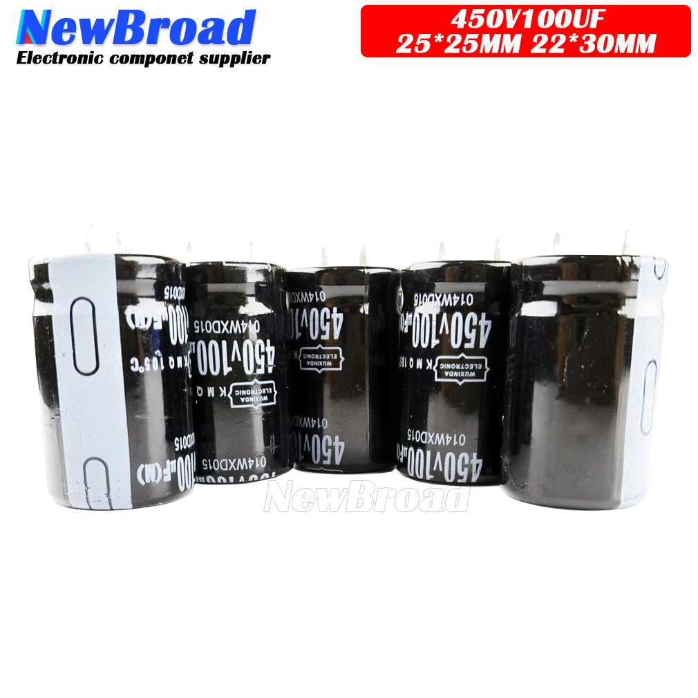 5 шт. Cow нога конденсатора 450V 100 мкФ 450V100UF 100UF450V 25*25 мм 22*30 | Электронные компоненты и