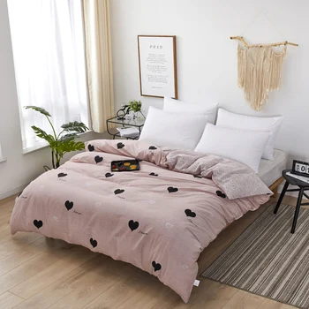 

Heart Comforter/Duvet Cover 100%Cotton Leopard Dinosur Flower Print Full Quilt Cloths For Adult Kids Queen Home Textile Bedding